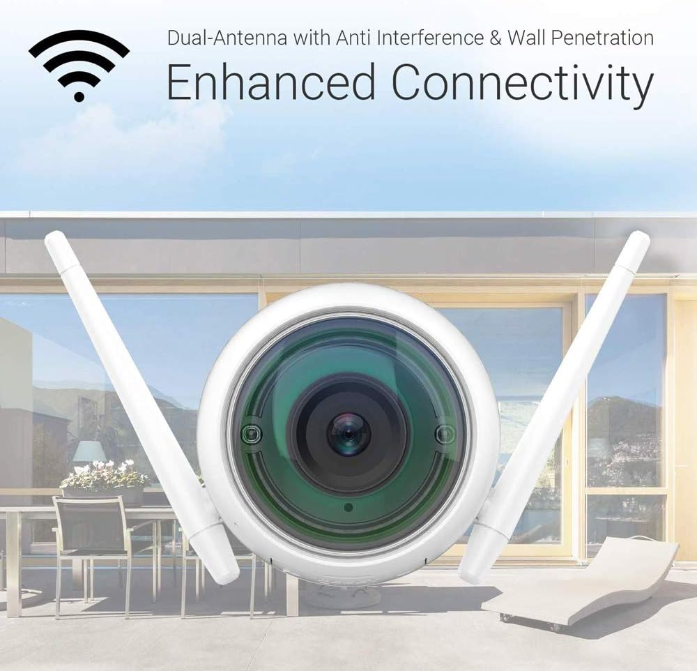 EZVIZ Security Camera Outdoor 1080P WiFi, 100ft Night Vision, Weatherproof, Smart Motion Detection Zone, 2.4GHz WiFi Only(C3WN, 3 Packs)