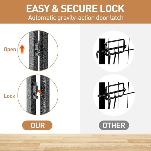 Metal Dog Playpen, 40 Inch Height 16 Panels, Large Dog Fence for Large/Medium/Small Dogs Indoor & Outdoor Bliss, Perfect Dog Pen for Camping, Yard, and RV | Black-Silver
