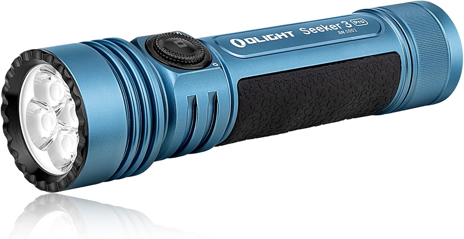 OLIGHT Seeker 3 Pro 4200 Lumens Ultra-Bright Floodlight Flashlight, High Lumens MCC3 Rechargeable Flashlights for Outdoor Searching, Camping, Hiking (Black)