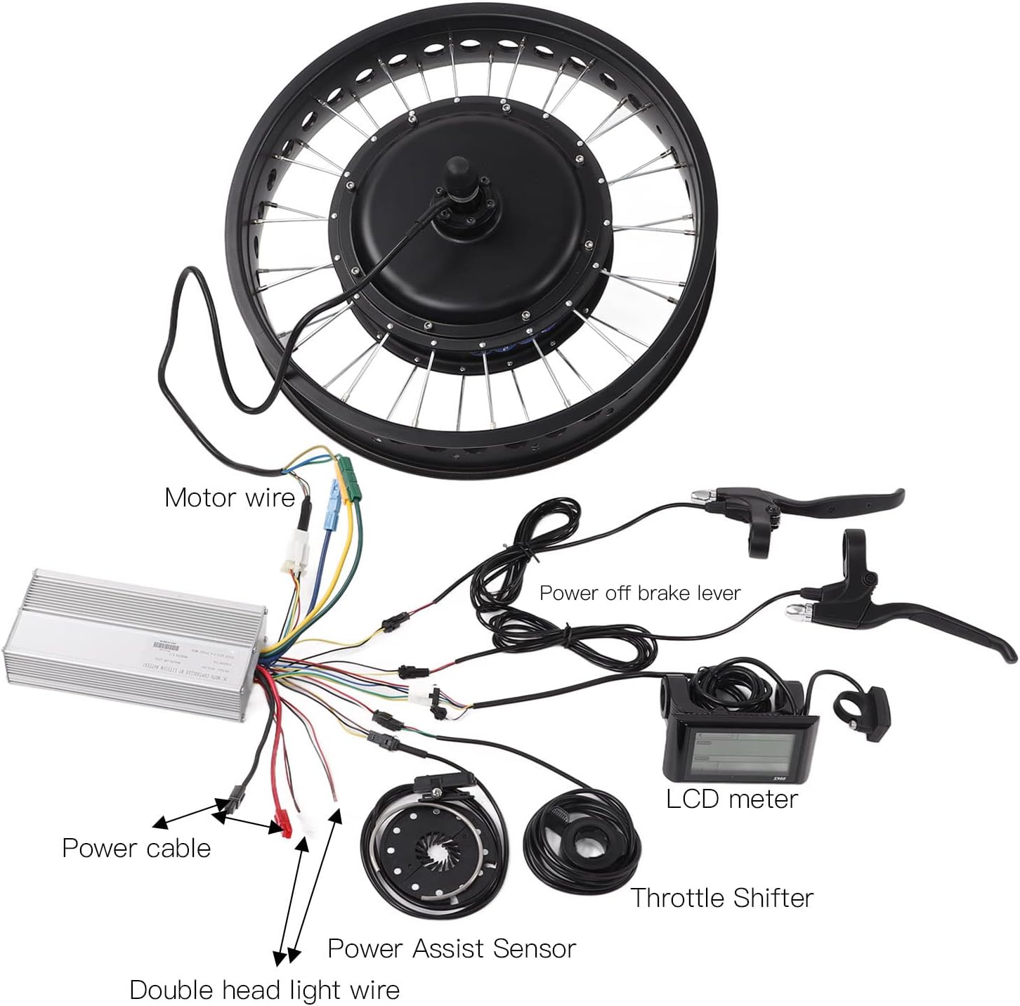 48V 1500W Electric Bike Conversion Kit, 20 Inch Rear Wheel, Electric Bike Hub Motor Kit with Controller