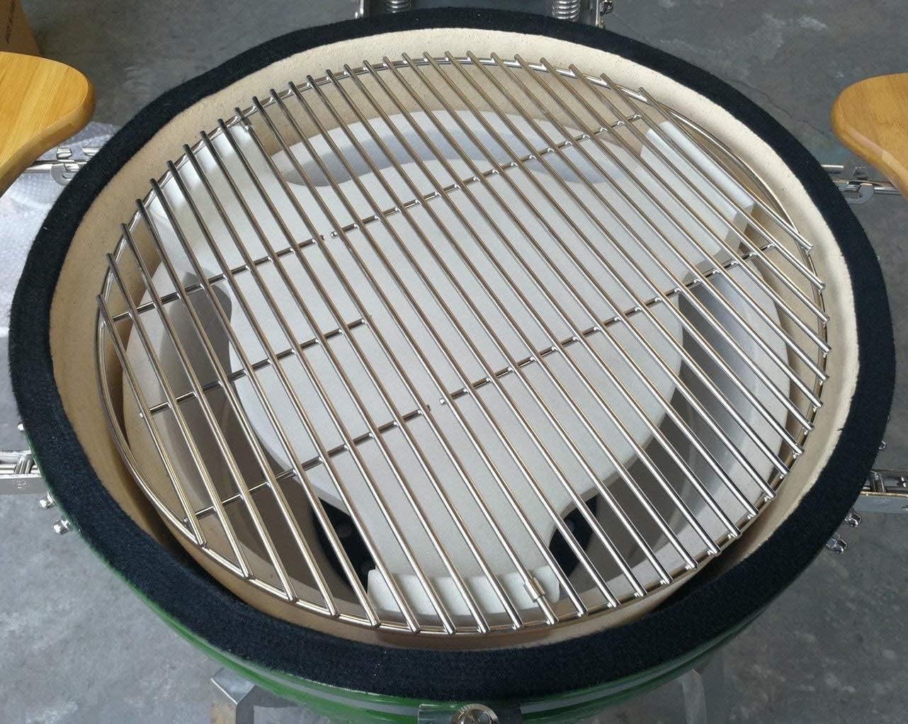 Conveggtor Big Green Egg Plate Setter Heat Deflector with 3 Legs, Plate Setter, Smoking Stone for 18 in Large Big Green Egg Grill, 18 in Kamado Grill, Chargriller 18 in Akorn Kamado, White Pack of 2