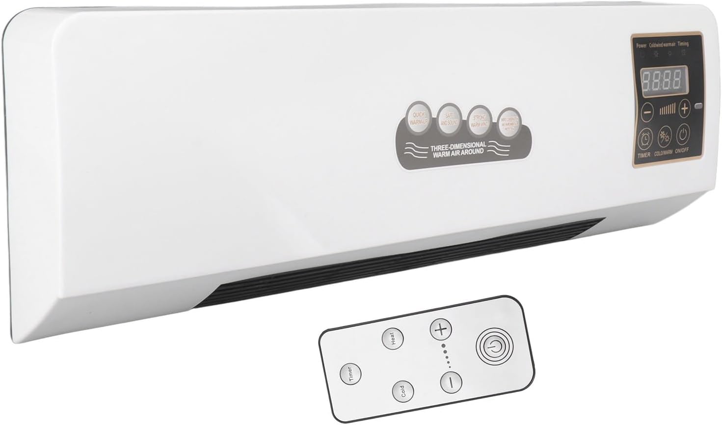 Wall Mounted Heating Machine, Mini Nature Fan and Heating Wall Mounted Fan, Low Noise Touch Control Small Air Cooler Heater Machine for Indoor Outdoor (Style 3)