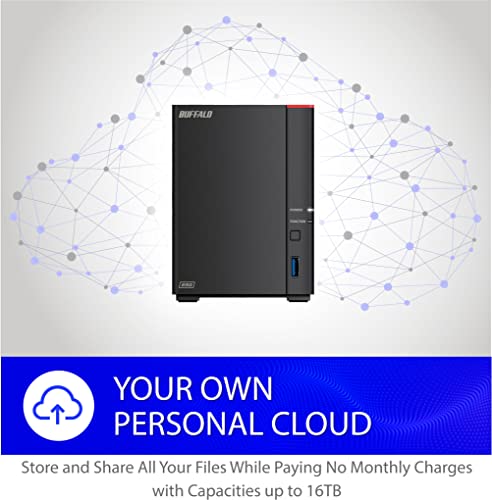 BUFFALO LinkStation 210 4TB 1-Bay NAS Network Attached Storage with HDD Hard Drives Included NAS Storage That Works as Home Cloud or Network Storage Device for Home