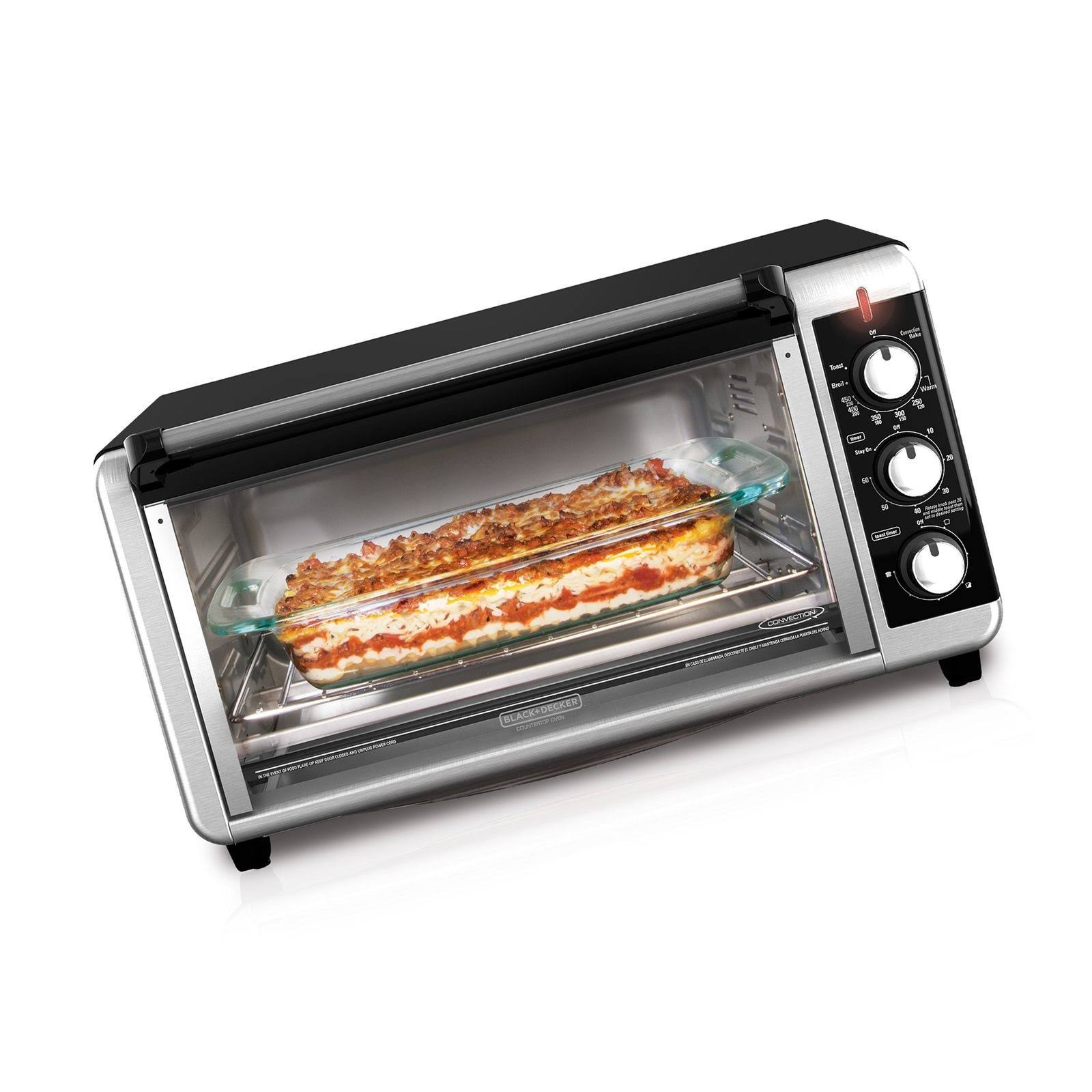 Black+decker TO3250XSB 8-Slice Extra Wide Convection Countertop Toaster Oven