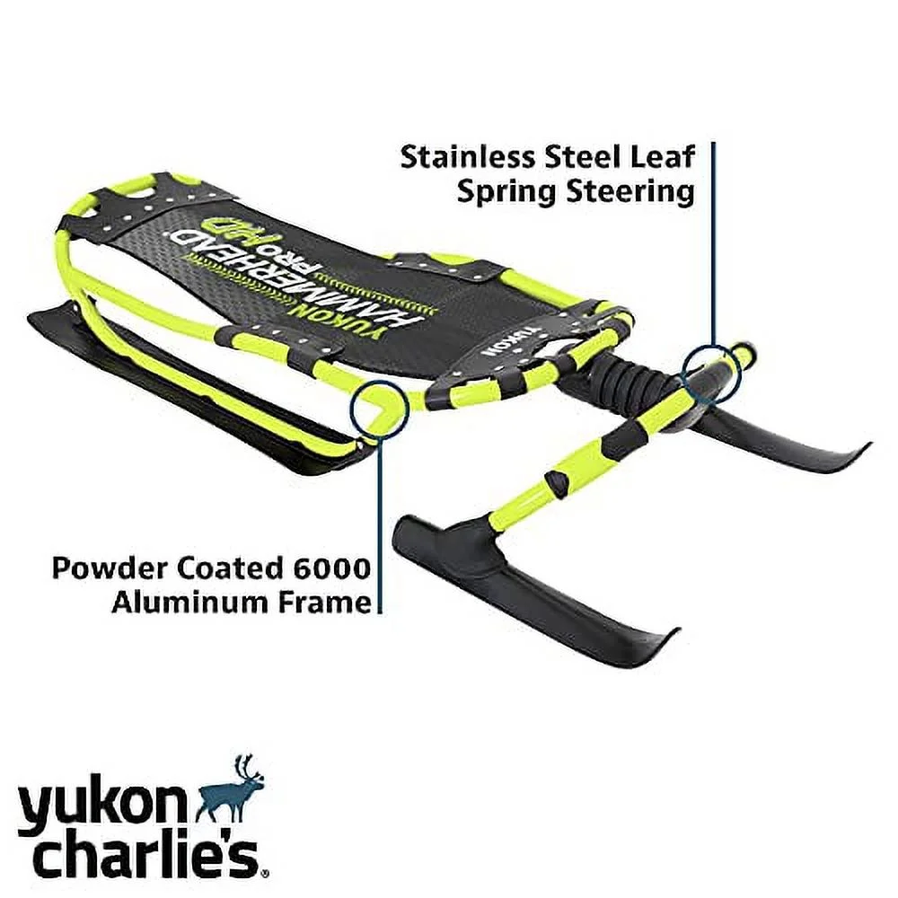Yukon Charlie's Hammerhead Pro HD Sled | Single Rider, Speed and Steering Control, 52-inch x 22-inch