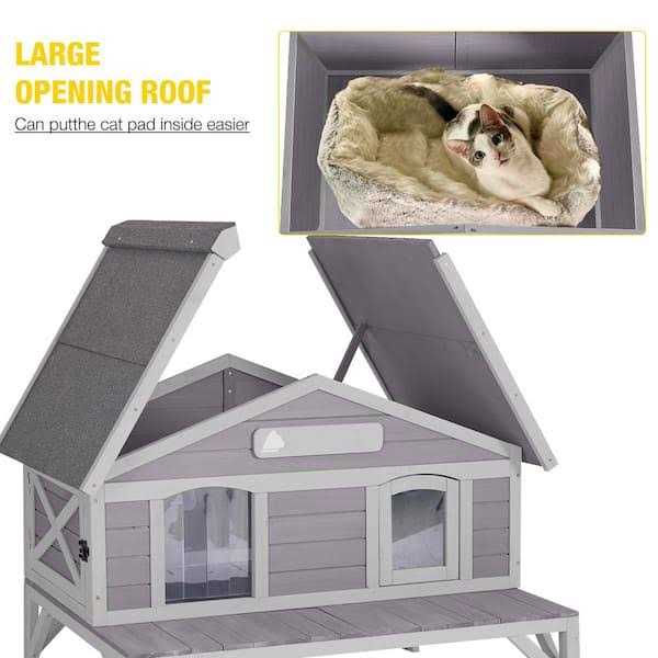 Aivituvin AIR92 Premium Wooden Cat House for Feral Cats - Pet Supplies online store