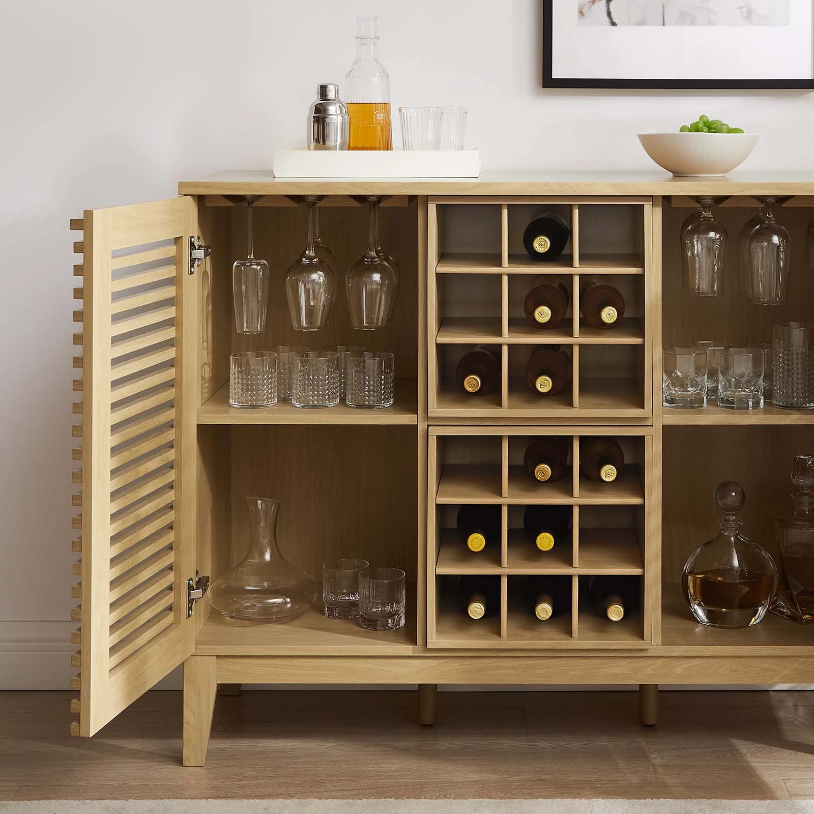 Modway Render Bar Cabinet in Oak