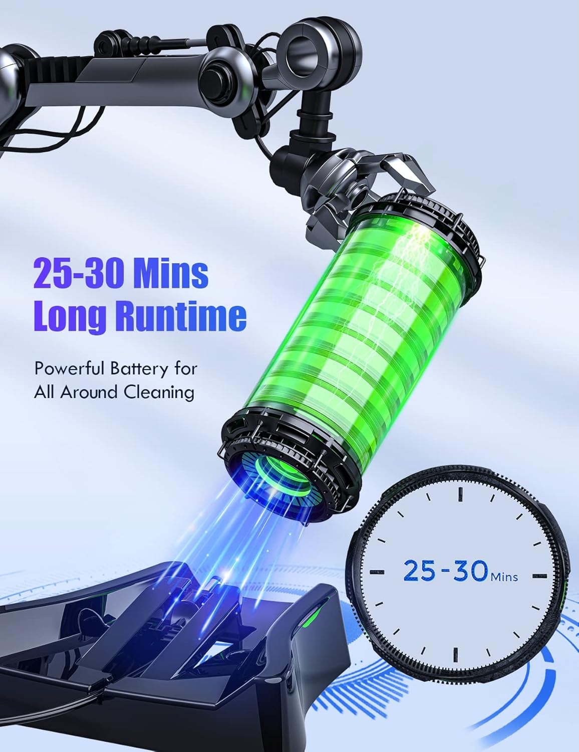 Handheld Vacuum 8000Pa, Wall-Mounted Rechargeable Powerful Hand-held Cordless Vacuum Cleaner with 30min Runtime, 3H Quick Charge Multipurpose Lightweight Hand Vacuum for Dust Carpet Stair Pet Hair