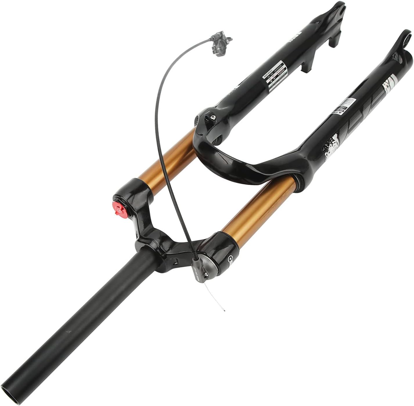 Bike Fork, Mg Aluminum Alloy Stable Straight Steerer 120mm Stroke Mountain Bike Front Fork Impact Resistant 26inch for Riding Cycling