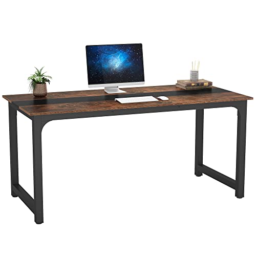 Tribesigns Modern Computer Desk, 63 x 31.5 inch Large Executive Office Desk Computer Table Study Writing Desk Workstation for Home Office, Spliced Desktop, White