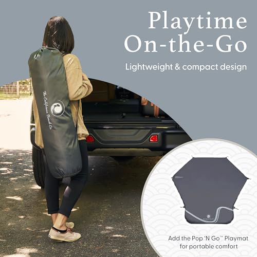 POP 'N GO Baby Playpen - Indoor & Outdoor Playpen for Babies and Toddlers - Baby Beach Tent, Foldable, Portable W/Canopy, Travel Bag, & Mosquito Net - Pop Up Pack and Play Tent (Anchor Grey)