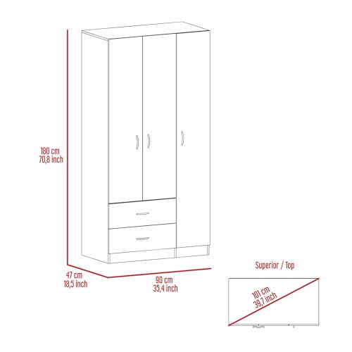 Big Wardrobe, White Double Door Wardrobe, Fashionable Wardrobe in The Bedroom, Large Capacity
