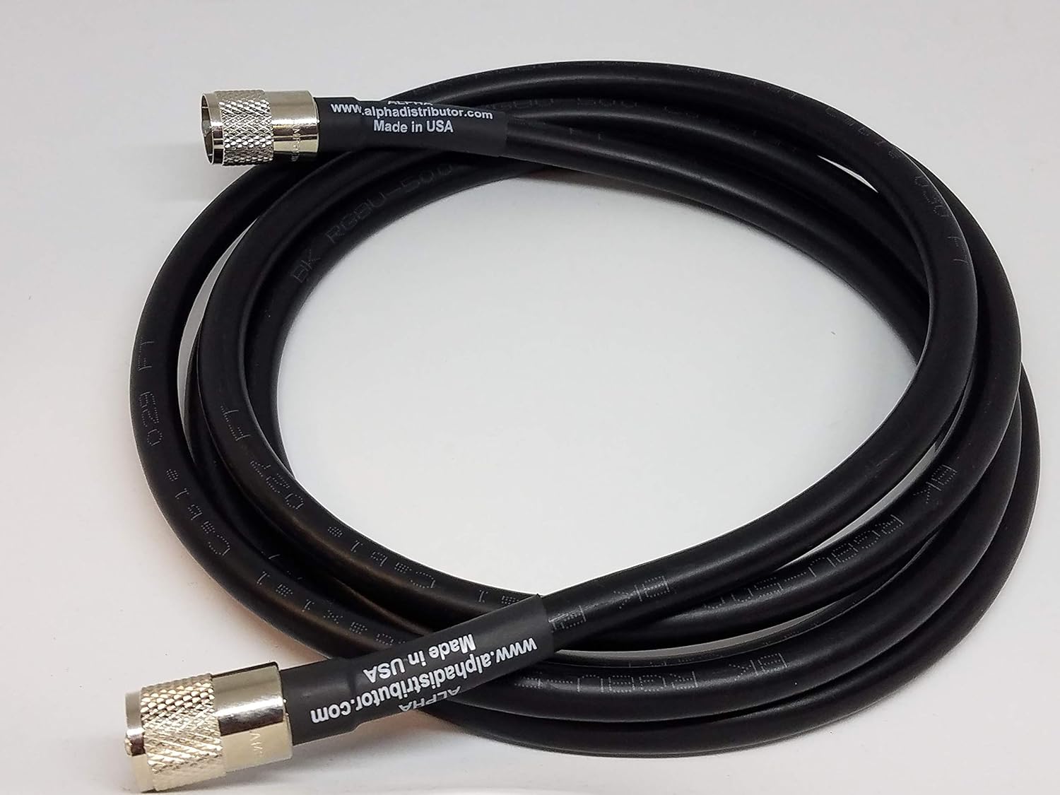 Alpha - 75ft RG8u RG8 Coax Cable with AMPHENOL PL259s Attached