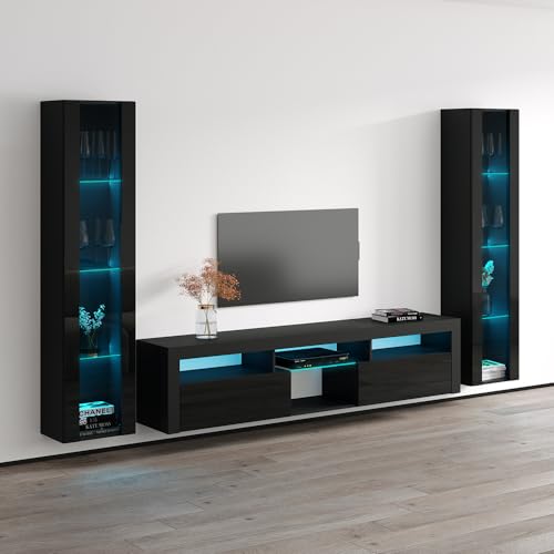 Bari 200 Floating Entertainment Center (Black, 42)