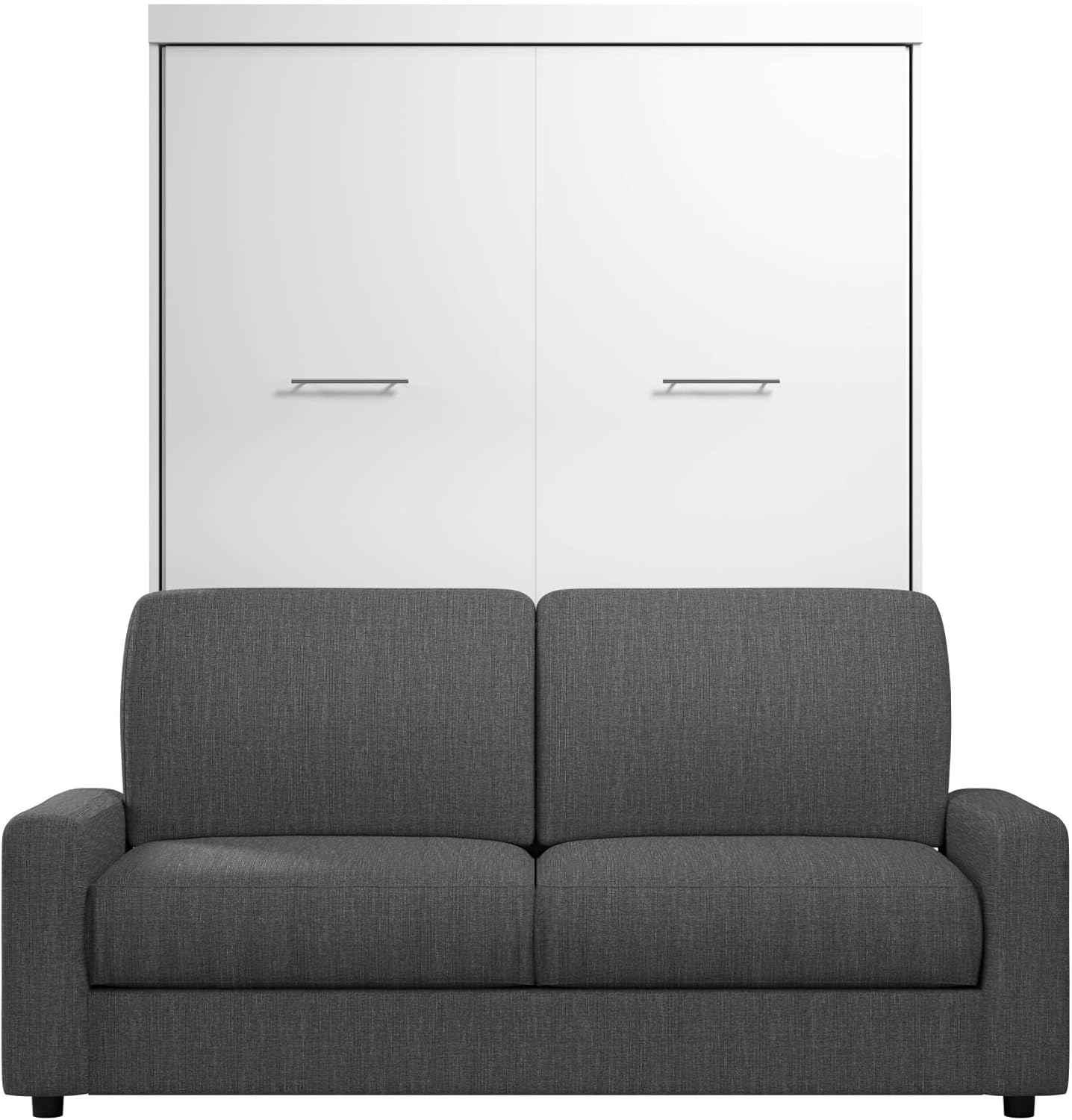 Bestar Nebula Murphy Sofa, 78-inch Space-Saving Wall Bed for Multipurpose Guest Room, Queen, White