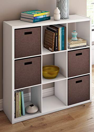ClosetMaid 6 Cube Storage Shelf Organizer Bookshelf with Open Back, Vertical or Horizontal, Easy Assembly, Wood, Black Finish
