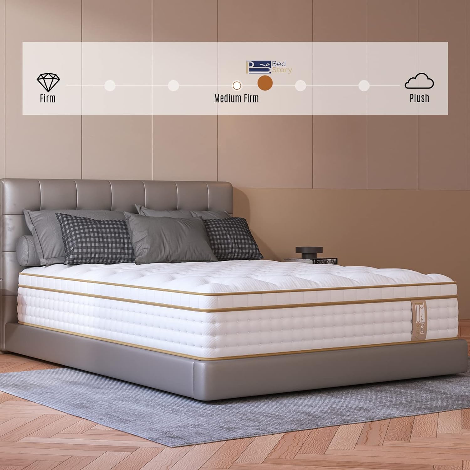 BedStory 12 Inch Queen Mattress, [Ultra-Durable] Gel Fresh Memory Foam and Innerspring Mattress in a Box, Low Motion Transfer, Comfortable and Quiet Sleep Mattresses, and Pressure Relief, Made in USA