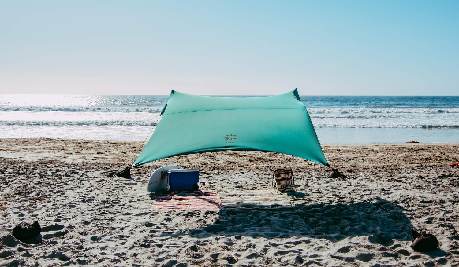 Neso Tents Beach Tent with Sand Anchor, Portable Canopy Sunshade - 7' x 7' - Patented Reinforced Corners