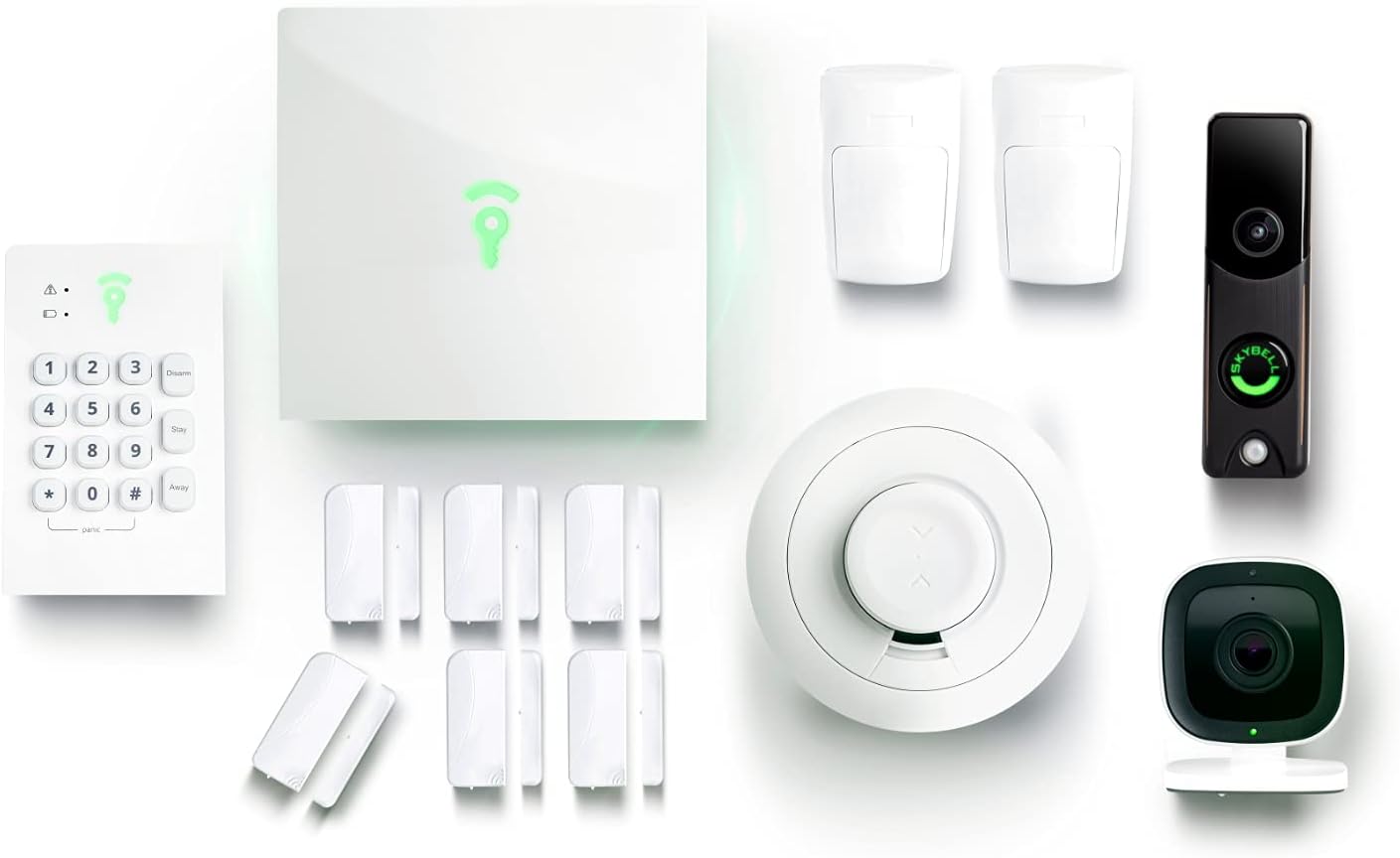 Frontpoint Home Security System | Bunker Package - 9 Piece Security Kit Includes Indoor and Doorbell Camera | 24/7 Professional Monitoring | Compatible with Alexa & Google Assistant