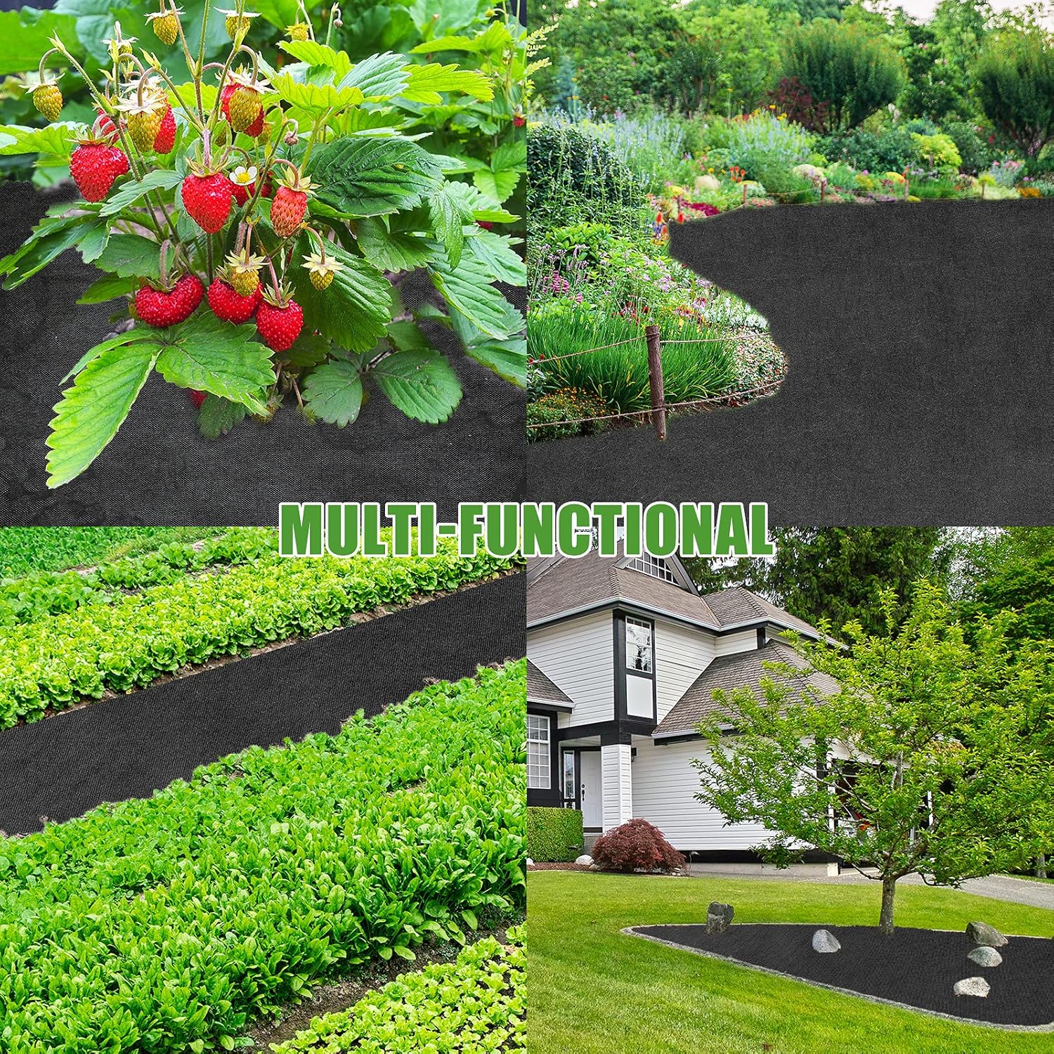 NC Nonwoven Weed Barrier Landscape (4ft x 50ft) 3 oz Heavy Duty Commercial Non-Woven Weeding Cloth Durable Garden Landscape Fabric Easy Setup and Cut Pack of 2