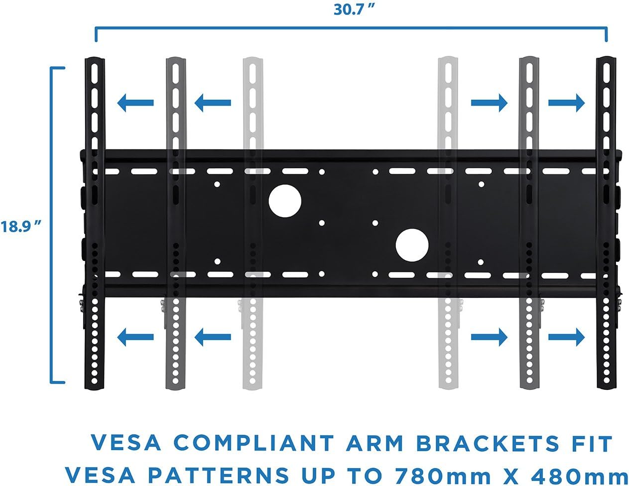 Mount-It! Ultra Slim Fixed TV Wall Mount Bracket | Flush TV Mount for Large TVs with VESA Pattern of Up to 750x450 mm, Heavy-Duty 165 Lb Capacity Pack of 2