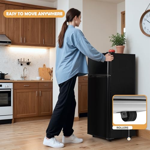 4.5 Cu.ft Mini Fridge with Freezer, Small Refrigerator with 2 Doors for Office, Kitchen, Dorm and Bedroom, Mini Refrigerator with Adjustable Shelves (Sliver）