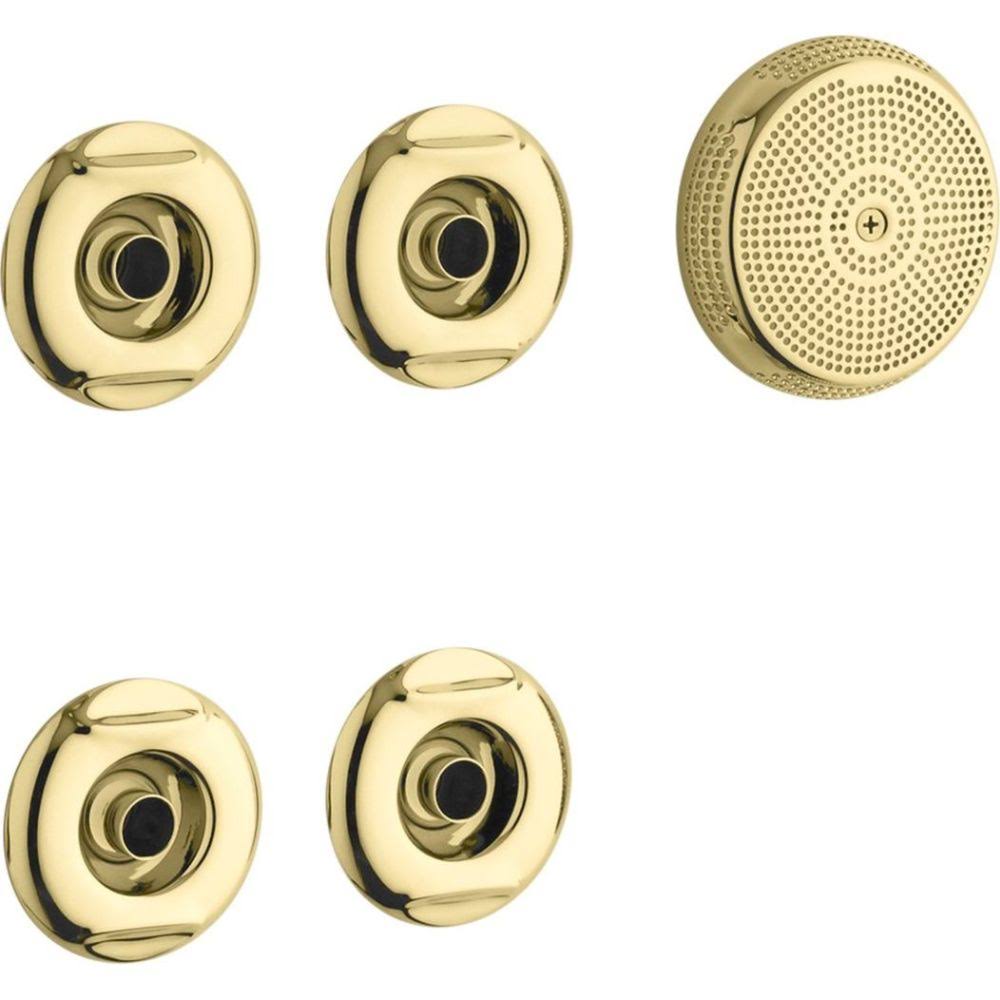 KOHLER K-9694-PB Flexjet Whirlpool Trim Kit with Four Jets, Vibrant Polished Brass