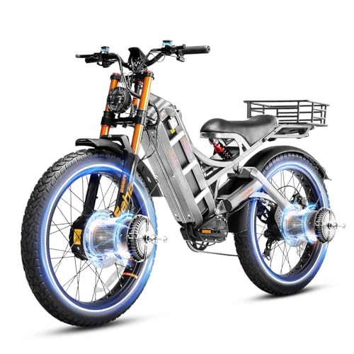 2025 Romeo Pro 3/Pro 2 Electric Bike for Adults 5000W/4000W Dual Motor E Bike 50/46MPH 60V/80Ah 52V/70AH Long Range Electric Bicycle,26 * 4.0 Fat Tire Full Suspension Electric Mountain Bike