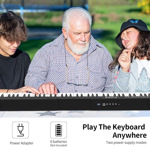 Digital Piano 88 Key Full Size Semi Weighted Electronic Keyboard Piano Set with Stand,Built-In Speakers,Electric Piano Keyboard with Sustain Pedal,Bluetooth,MIDI/USB/MP3 for Beginners Adults