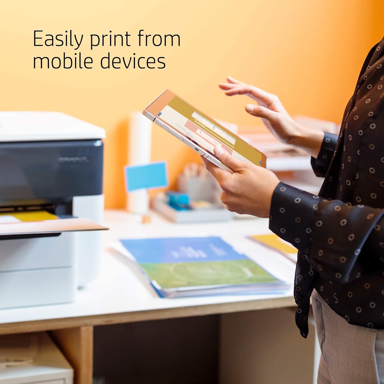 HP OfficeJet Pro 7740 Wide-Format Color Inkjet All-in-One Printer, Print Scan Copy Fax, Wireless Printing, Auto 2-Sided Printing, 34 ppm, 512MB, Works with Alexa, Bundle with JAWFOAL Printer Cable