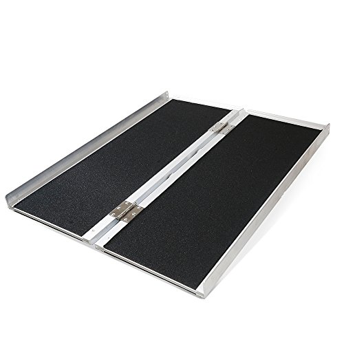 6' (72" X 31") Extra Wide Non-Skid Aluminum Wheelchair Scooter Loading Ramp 6FT, Lightweight Folding Portable Traction Ramp