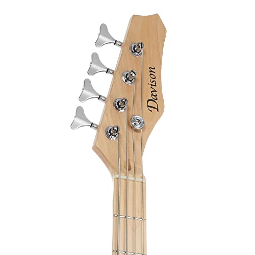 Guitars 4 String Electric Bass Guitar, Black - Full Size Right Handed Beginner Kit with Gig Bag and Accessories