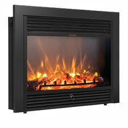 Costway 28.5x22 Fireplace Electric Embedded Insert Heater Glass Log Flame Remote