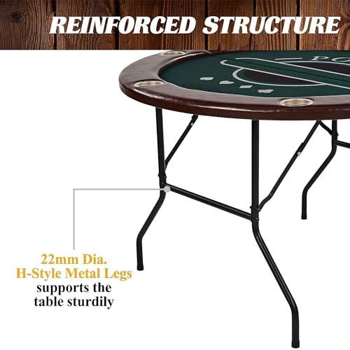 Barrington Poker Multiple Styles Folding Poker Table & Poker Table Top/Dining Table Collection, Durable Padded Rail Tables with Felt Playing Surface, Perfect for Texas Holdem Games