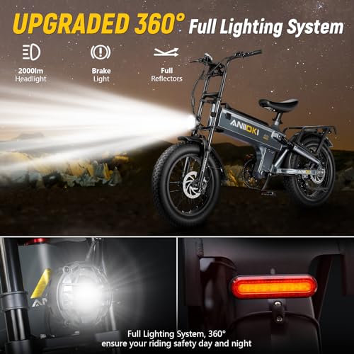 ANIIOKI A8 PRO MAX eBike,Electric Bike,48/52V 60Ah Electric Commuting Bike,200Miles Long Range, Peak 1400W/1600W/3500W Power Ebike, Dual Motor Electric Bike for Adults