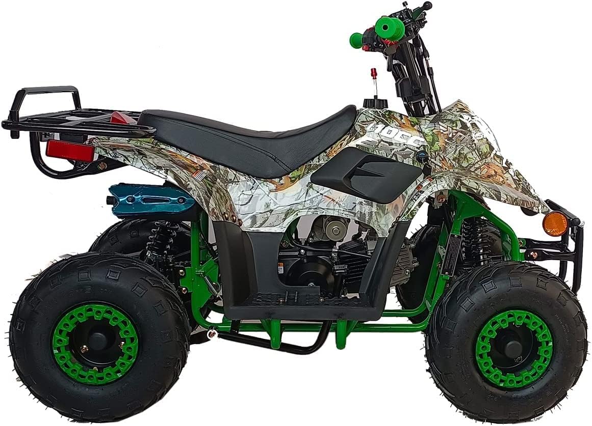 Upgraded 110cc Fully Automatic Gas ATV Youth Strong 4 wheeler for kids Children youth (New Tree Camo color) (Factory Packaged)