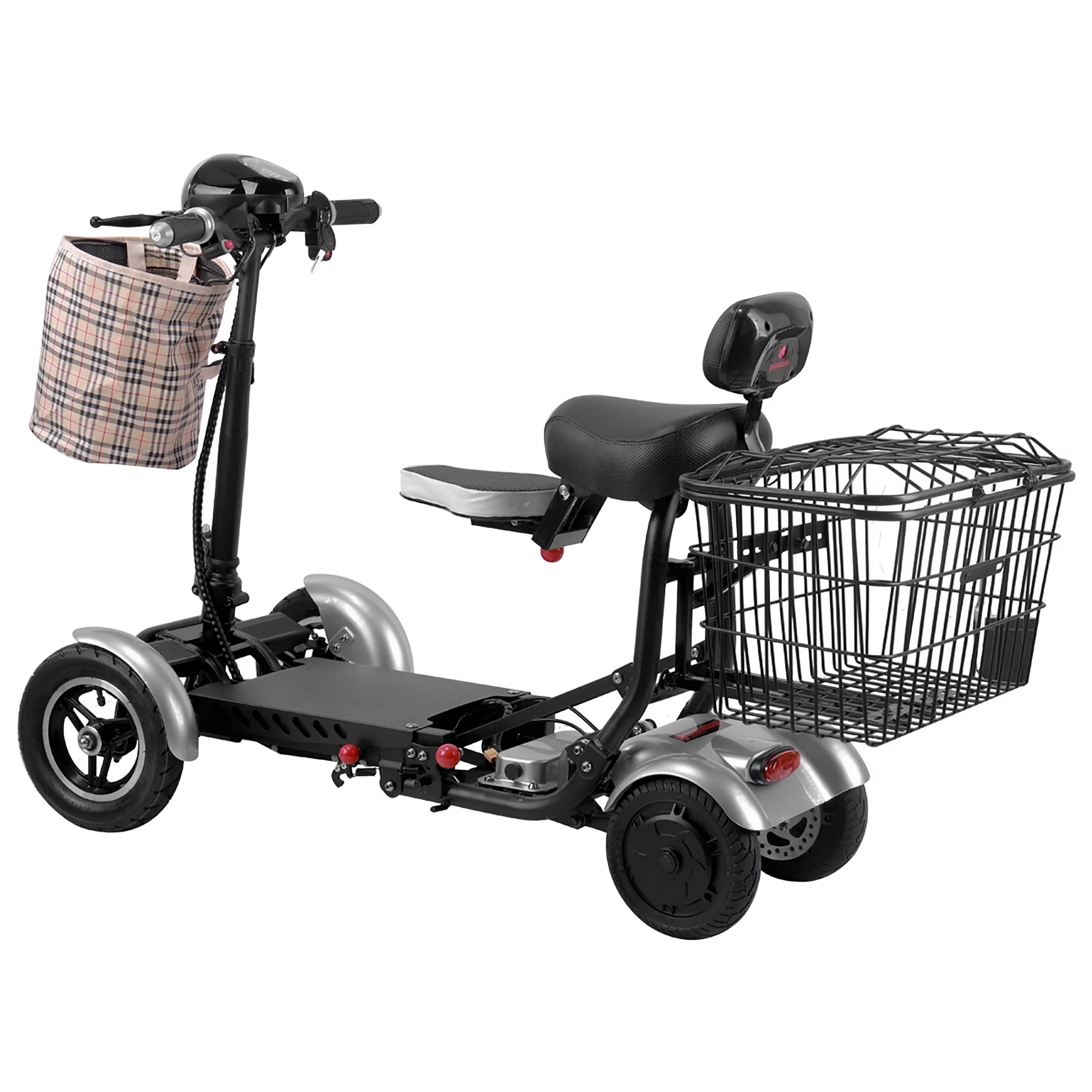 Bangeran Electric Mobility Scooter, 4 Wheel Foldable Portable, Up to 12 Miles - Blue