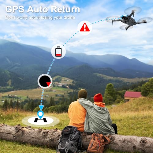 Drone with Camera for Adults - 2K HD Camera FPV Live Video, GPS Drone with Auto Return, Brushless Motor, Foldable Quadcopter, Follow Me, Headless Mode Remote Control for Beginners