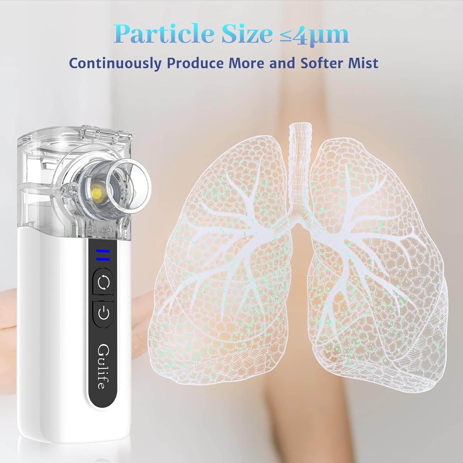 Household Nebulizer, Home Mesh Nebulizer Carbon Fiber nebulizers Portable Inhaler for Kids Adult Elderly Pack of 2