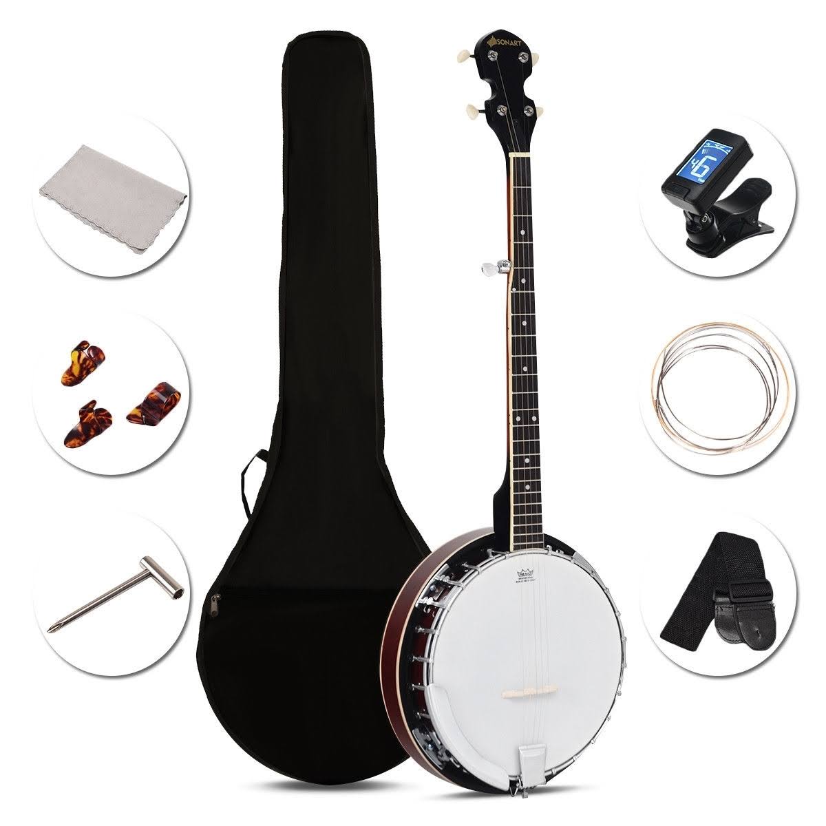 Sonart 5 String Geared Tunable Banjo with Case