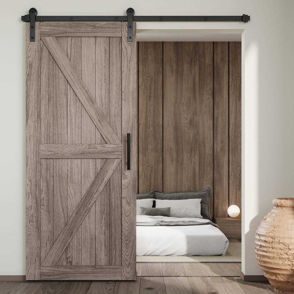 Antique Sliding Standard Single Track Barn Door Hardware Kit Lazio Track Length - Shop Hardware Tools Online Store