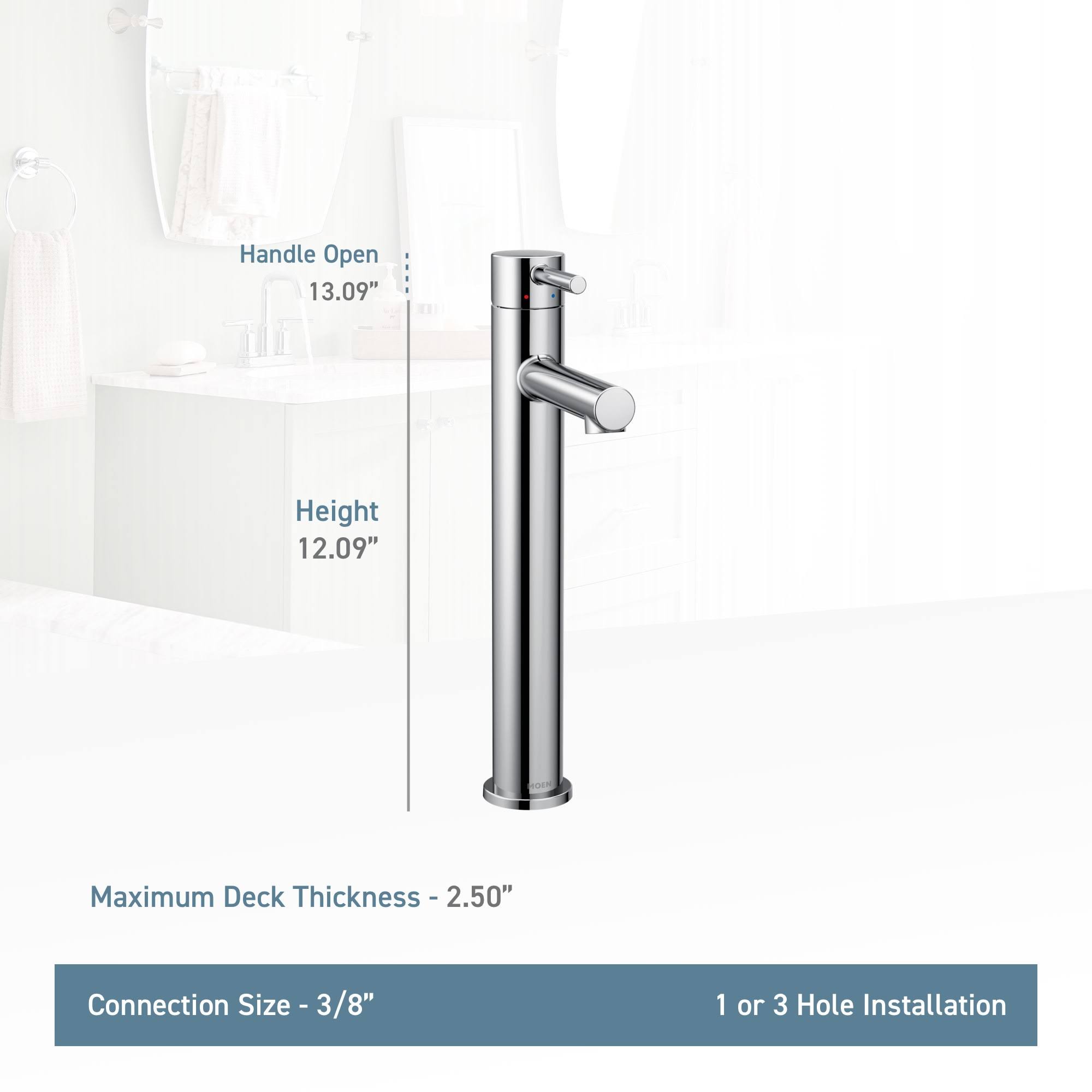 Moen Align Single Handle Vessel Bathroom Faucet Brushed Gold, 6192BG