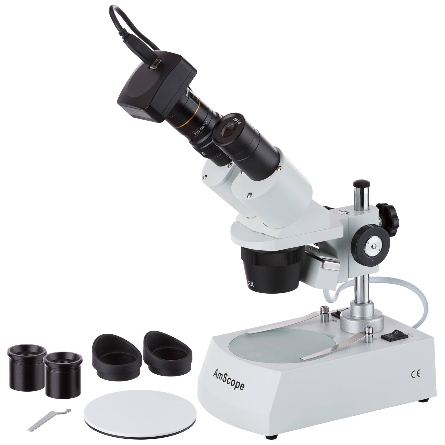 Amscope 20X-40X-80X Forward Stereo Microscope with 1.3MP Digital Camera