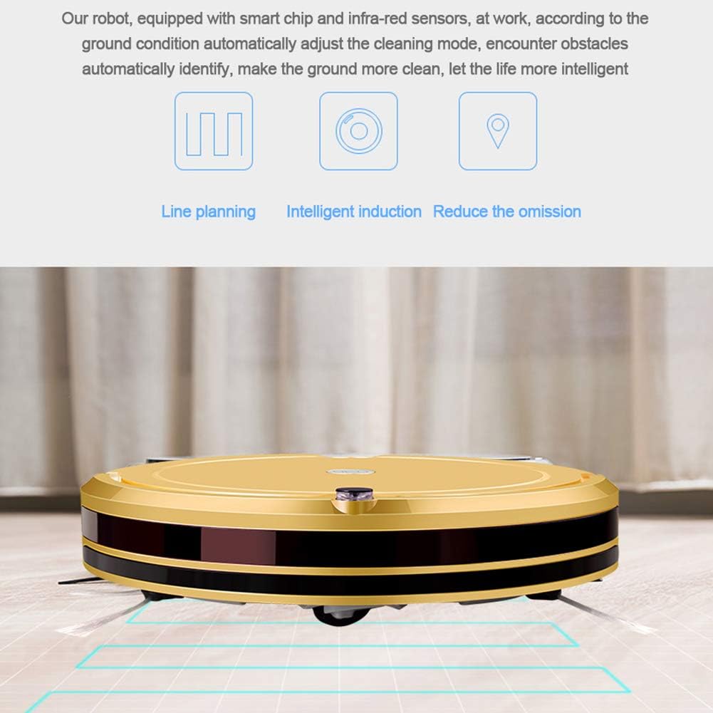 Robot Vacuum Cleaner Mop with Water Tank Remote Control 1200Pa Robotic Vacuum Cleaner, Auto Sweeper for Pet Hair, Carpet and Hard Floors,Pink (Pink)