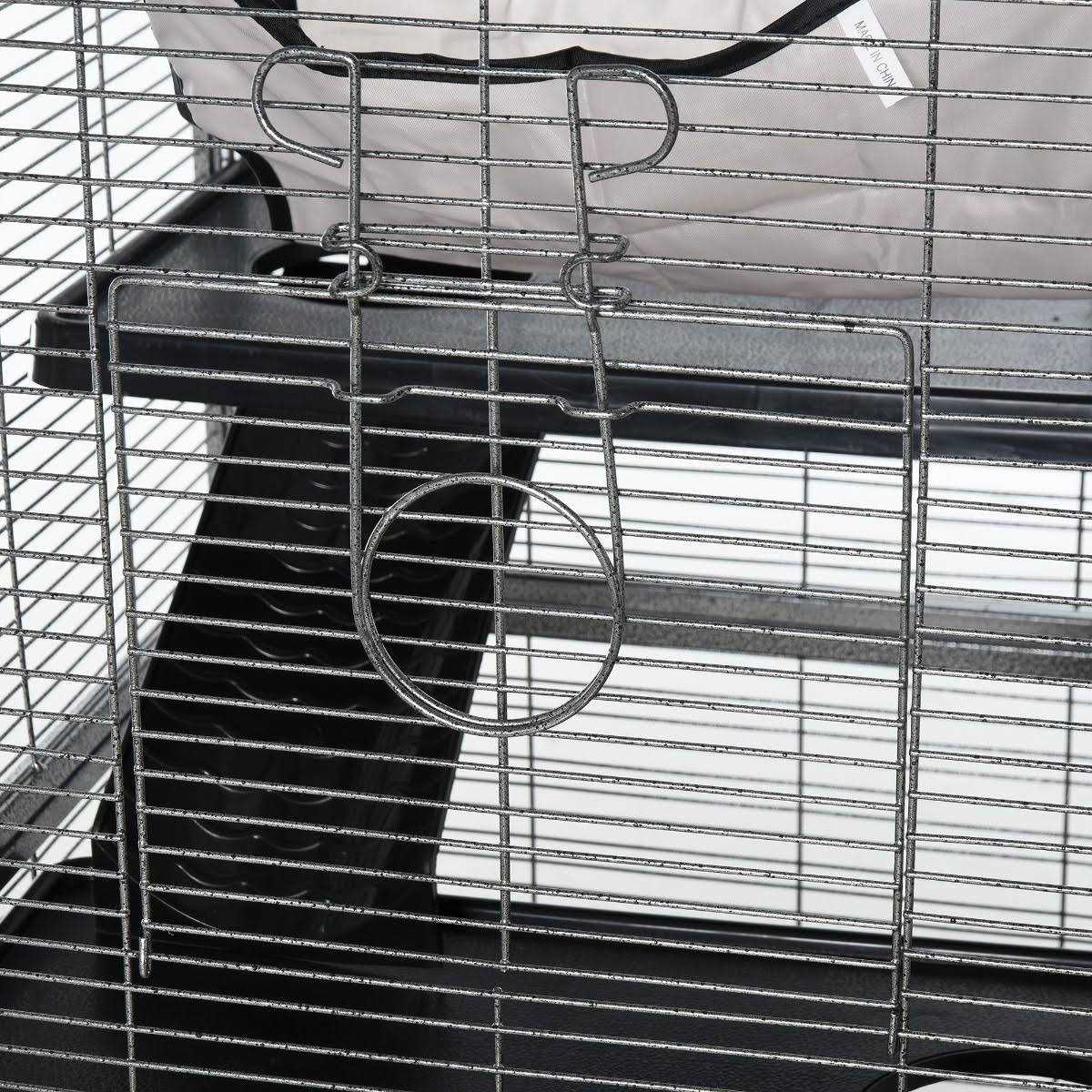 PawHut Rolling Small Animal Cage Pet for Rabbits, Chinchillas, Ferret with Wheels, Hammock, 4 Platforms and Removable Tray - Pet Supplies online store