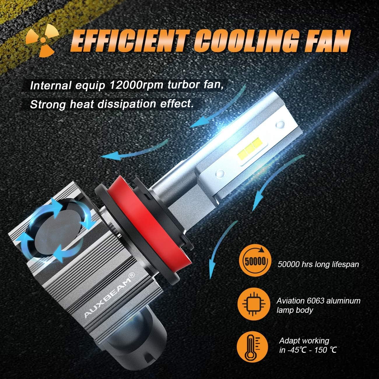 Auxbeam 9005 H11 Combo Led Light Kit, 88W 24000lm 6500K 9005/HB3+ H11/H9/H8 Led Conversion Kits Combo with EMC Anti-Interference F-Z9 Series, Halogen Bulb Replacement (Pack of 4) Pack of 2