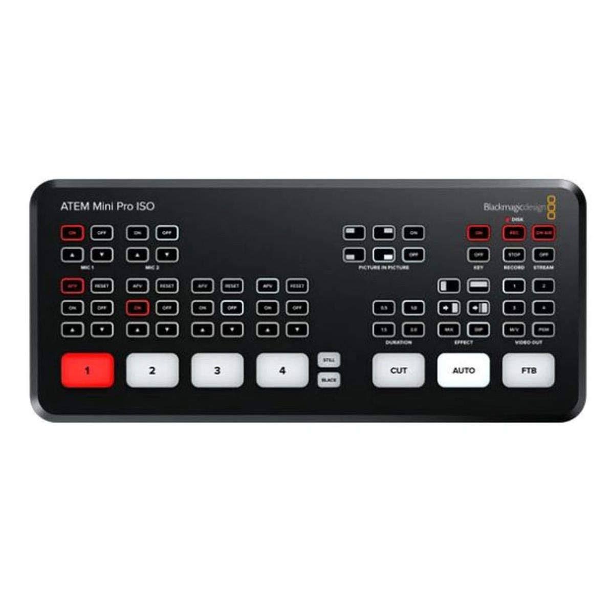 Blackmagic Design Atem Mini Pro ISO Live Production Switcher - with Kramer USB-C 3.1 Gen-1 to USB-A Female Adapter Cable, Kramer Standard HDMI (M)