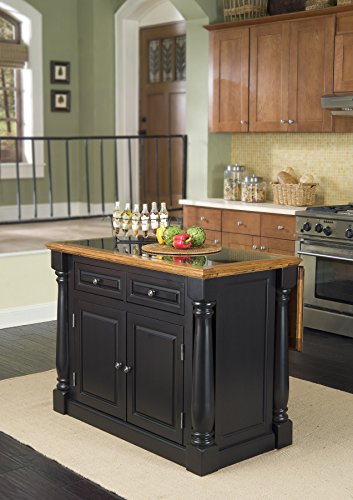 Monarch Black/Distressed Oak Kitchen Island by Home Styles