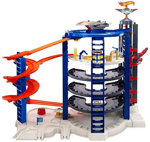 Hot Wheels Toy Car Track Set & 4 1:64 Scale Cars, Super Ultimate Garage, 3+ ft Tall with Motorized Gorilla & Storage for 140 Cars (Amazon Exclusive)