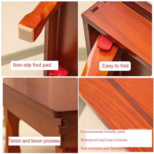 Folding Square Table, Korean Solid Wood Coffee Table/Dining Table/Study Table/Kang Table, for Tatami/Bay Window/Tea House (Size : 60cm)